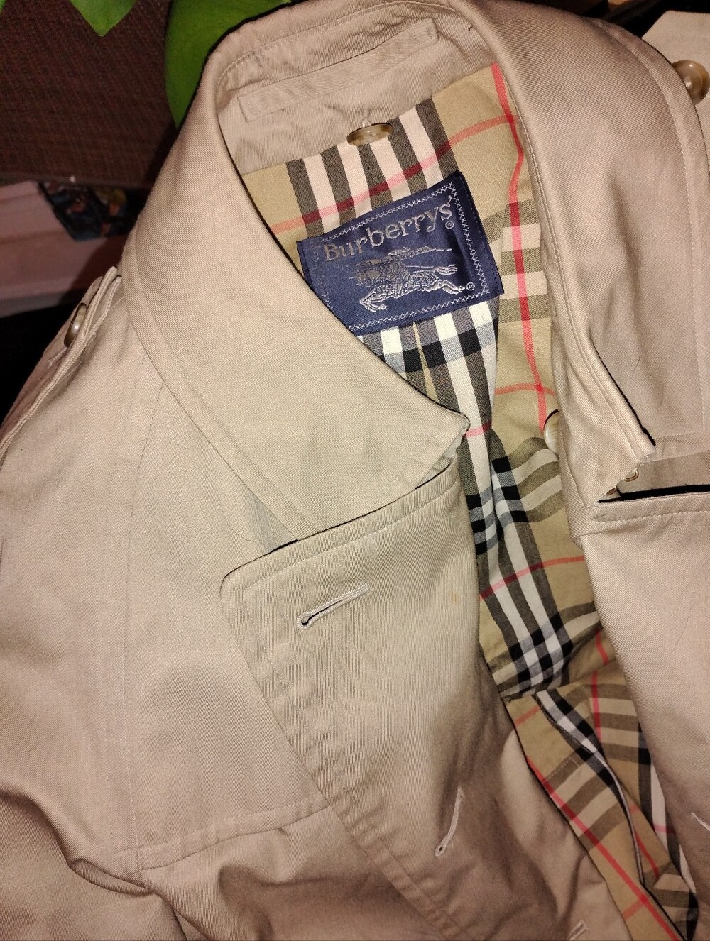 Vintage Burberry's Honey Beige Castleford Double-Breasted Trench Coat
